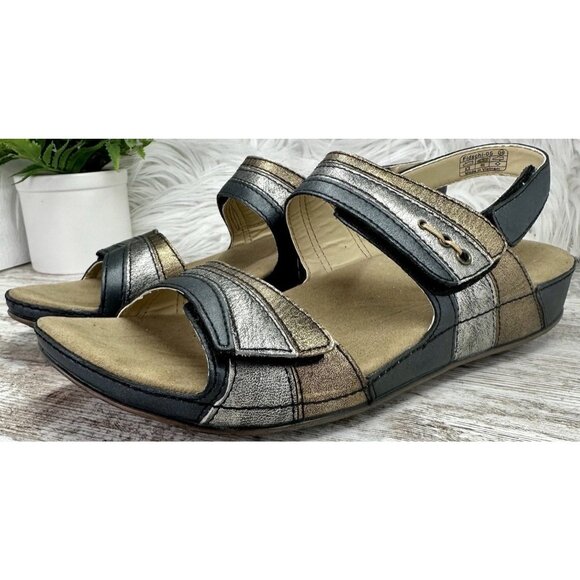Romika Fidschi-5 Adjustable Sandal Womens EU 39 US 8-8.5 Blue Silver Gold ($135) - Picture 12 of 15